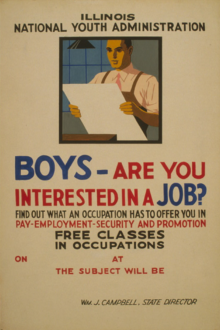 WPA poster promoting jobs for boys
