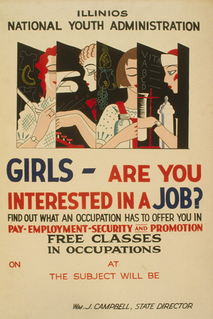 WPA poster promoting jobs for girls